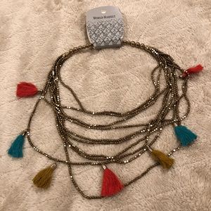 NWT Golden Tassel Statement Necklace